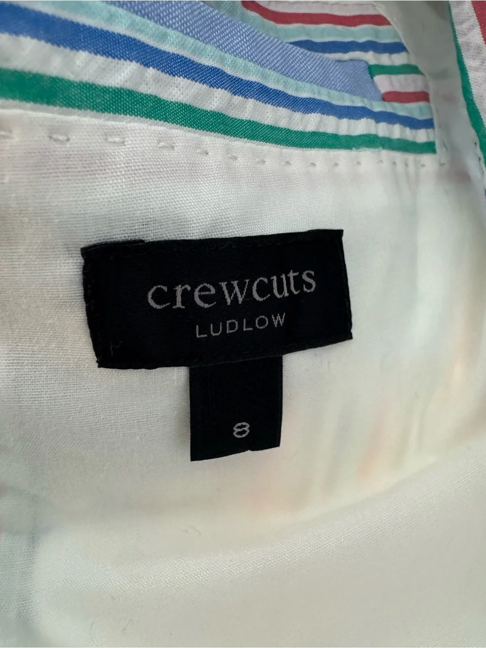 Crewcuts by J.Crew Ludlow suit short in rainbow seersucker jacket and shorts 8